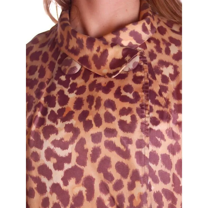 Vintage Cat Print Swing Coat 1950S Acetate /Scarf & Belt Rain Paka