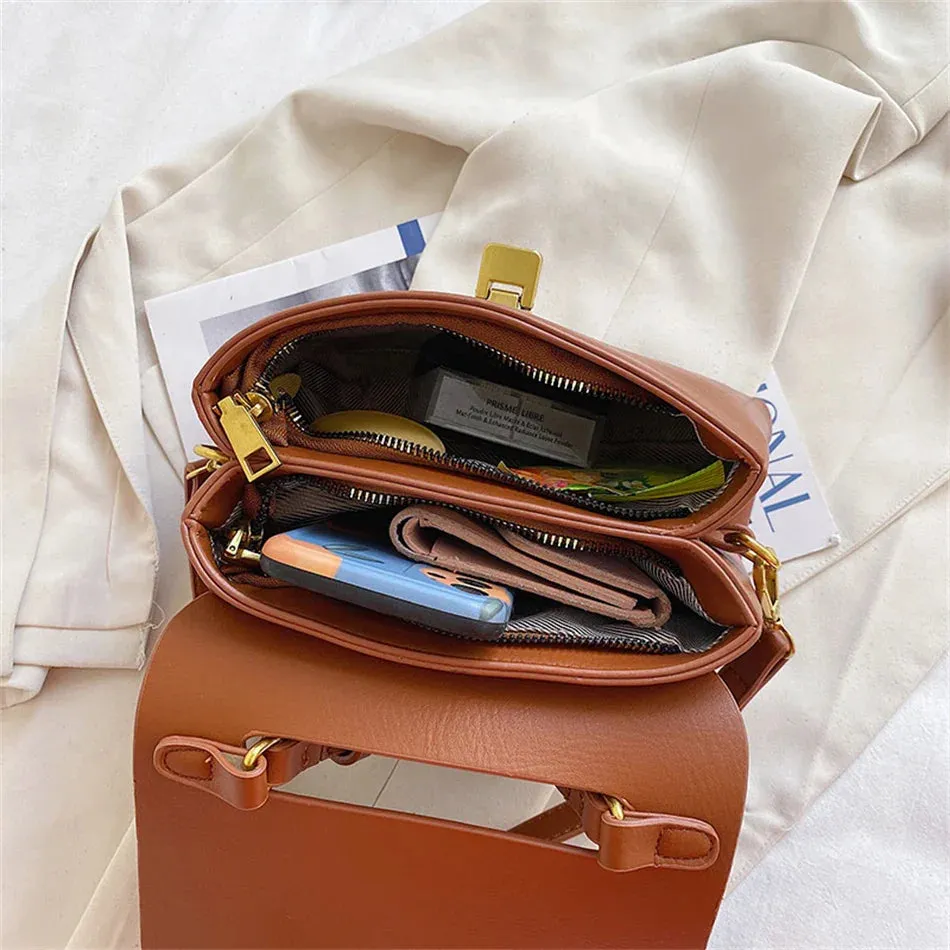 Vintage PU Leather Mini Shoulder Bag