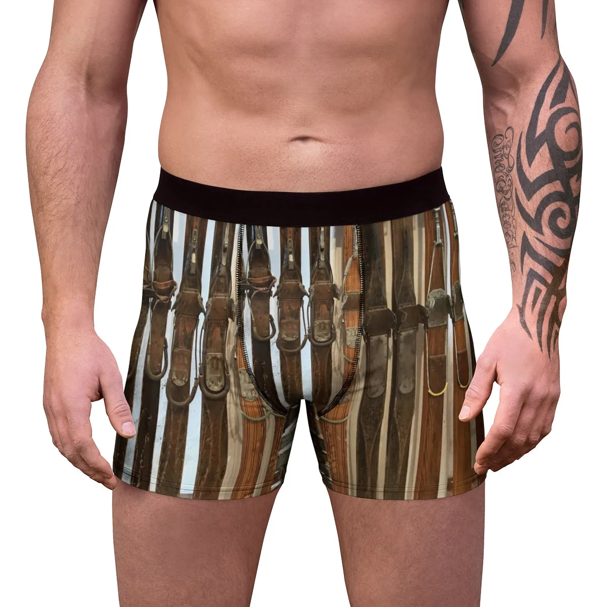 Vintage Wooden Skis - Men's Boxer Briefs