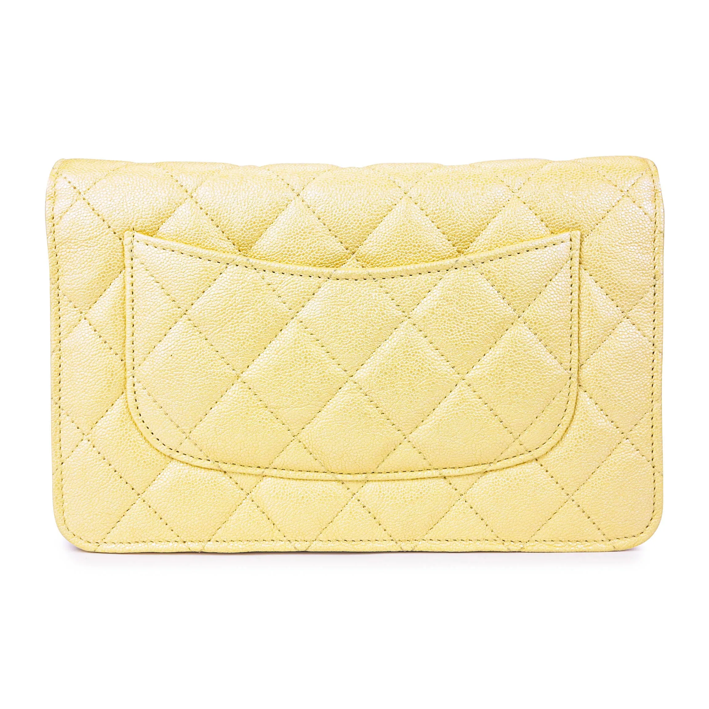 Wallet On Chain WOC in 19S Iridescent Yellow Caviar