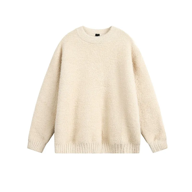 Waterproof Knit Plush Round Neck Sweater