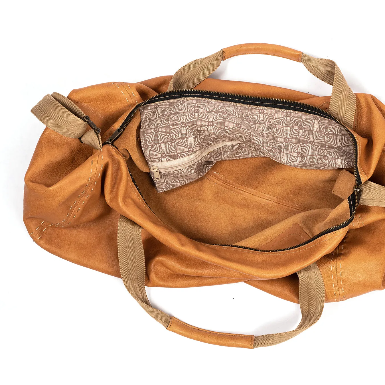 Weekender : Leather Travel Bag in Tan Vintage