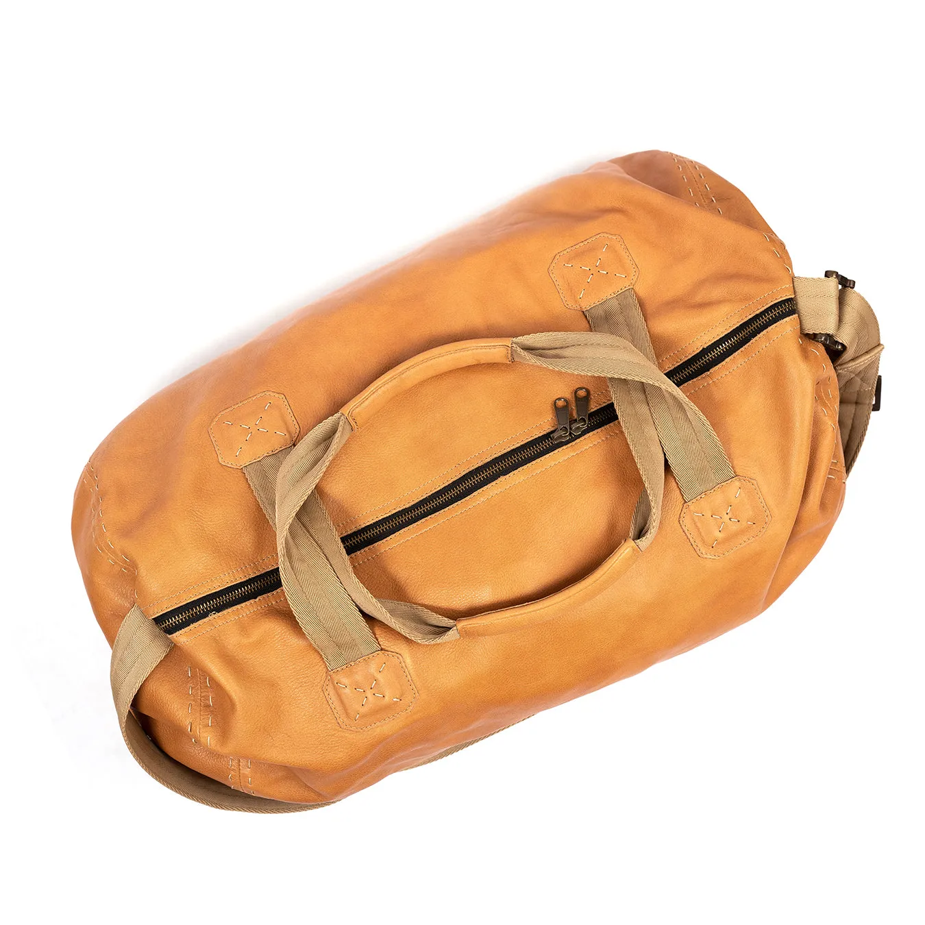 Weekender : Leather Travel Bag in Tan Vintage