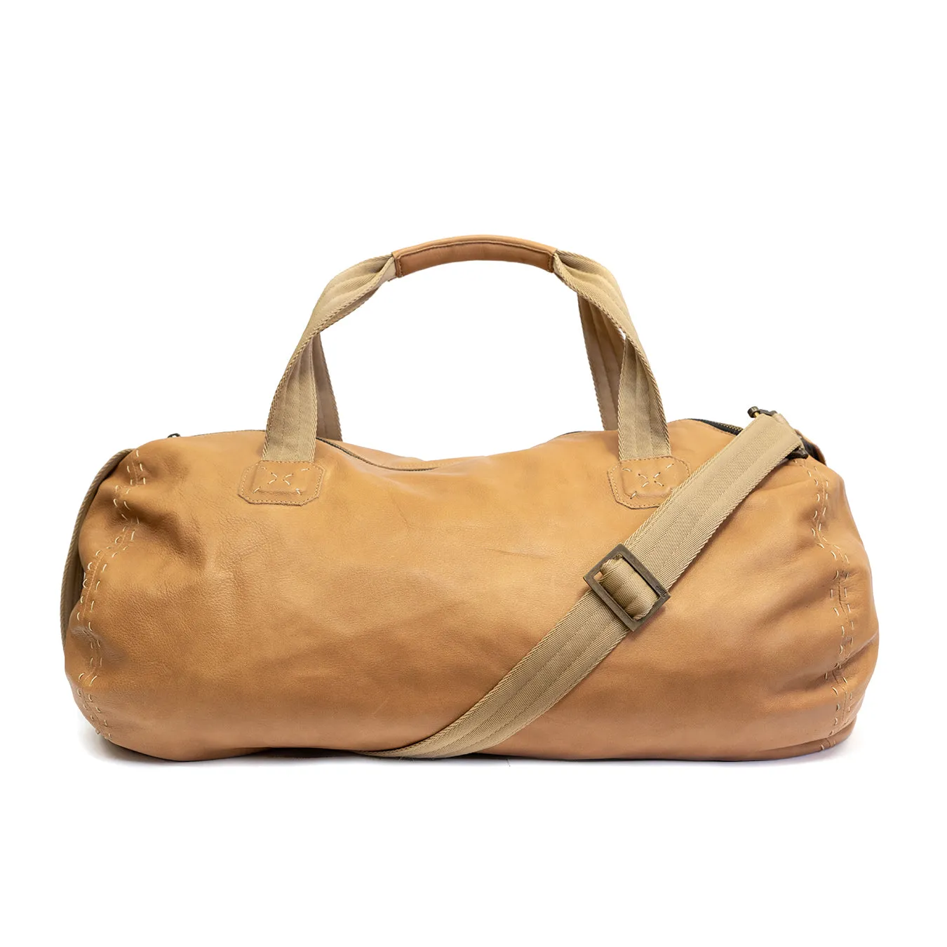 Weekender : Leather Travel Bag in Tan Vintage