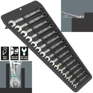 Wera Combination Spanner Wrench Set 6003 Joker 15 Set 1 Metric 15 Pieces 5.5-19mm