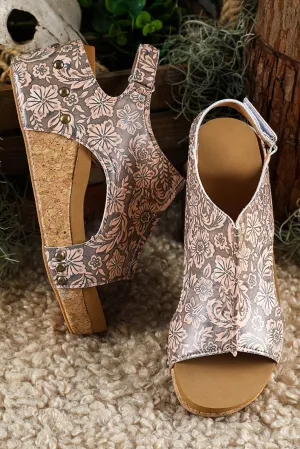 Wild Bloom Rivet Platform Sandals