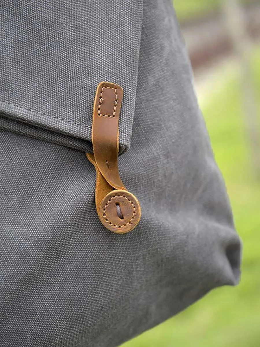 Women Canvas And Leather Crossbody Bag