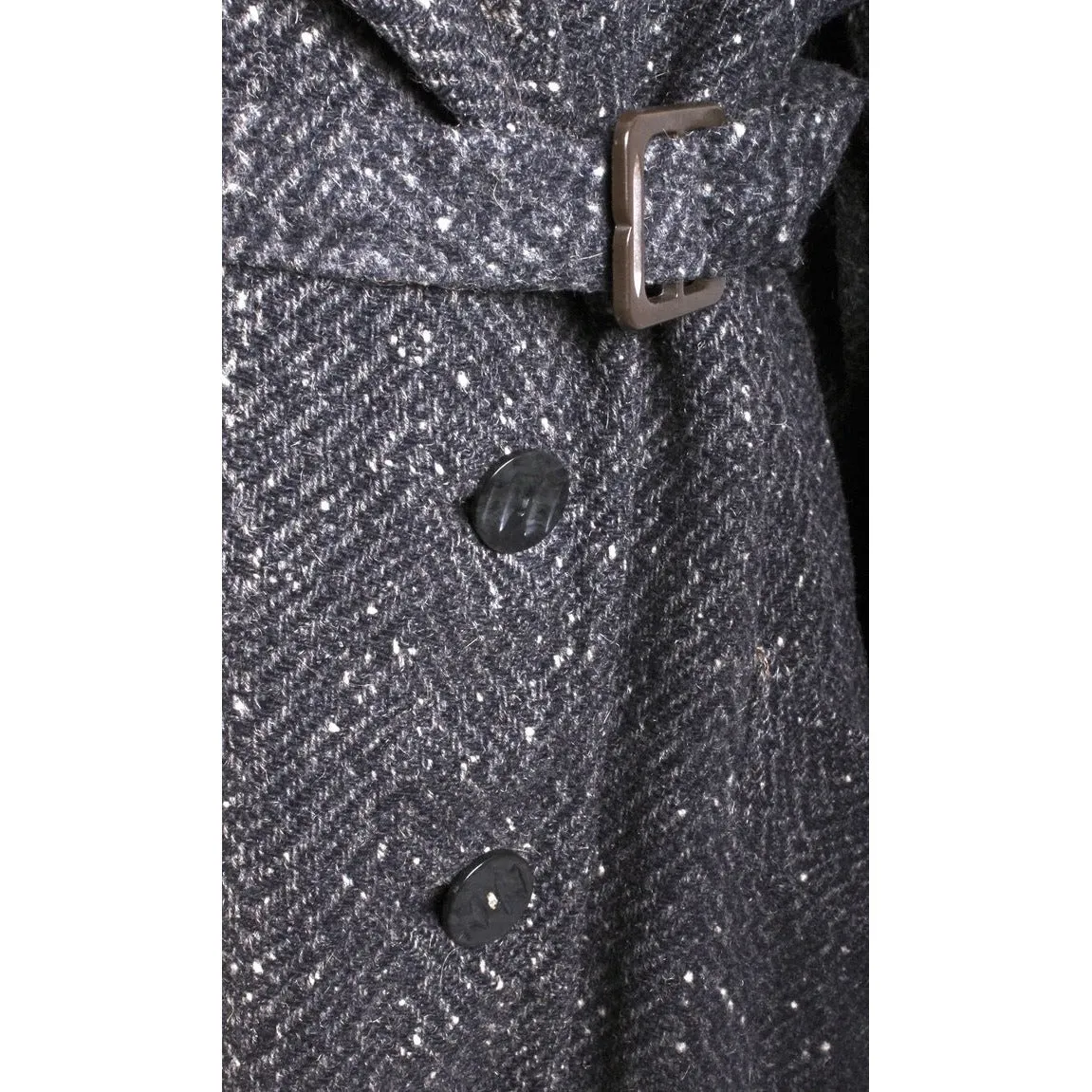 Womens 1920s Art Deco Coat Downton Miss Fisher Heavy Tweed Large Fur Trimmed