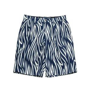 Wood Grain Tuck Wide Short 80086 Indigo