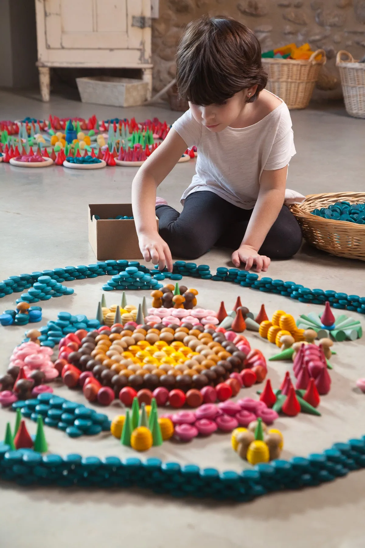 Wood Mandala Mushrooms 36pcs (Browns)