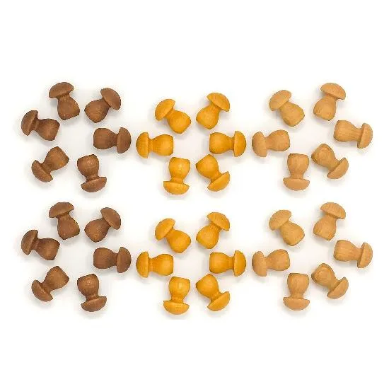 Wood Mandala Mushrooms 36pcs (Browns)