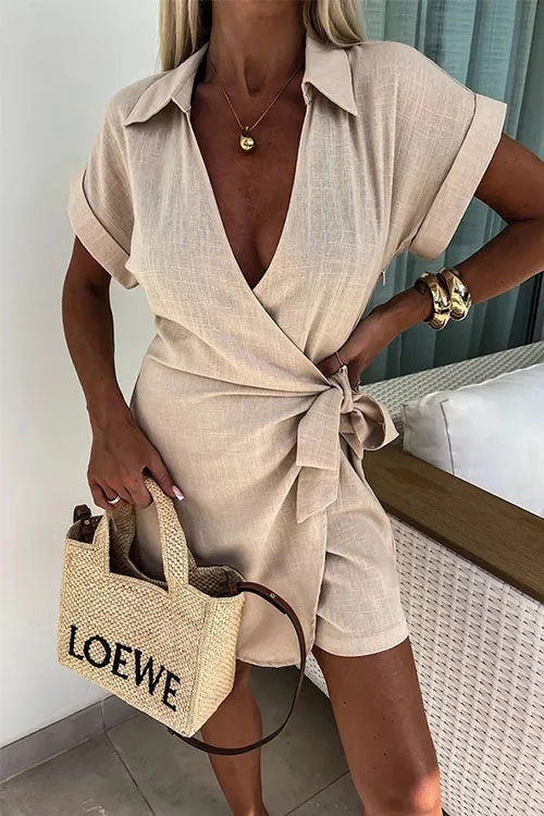 Wrap Mini Dress | V-Neck & Short Sleeve | Chic & Flattering