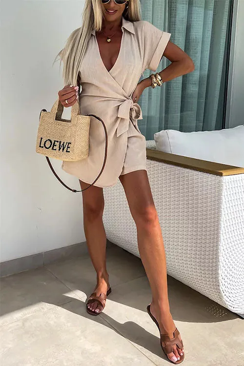 Wrap Mini Dress | V-Neck & Short Sleeve | Chic & Flattering