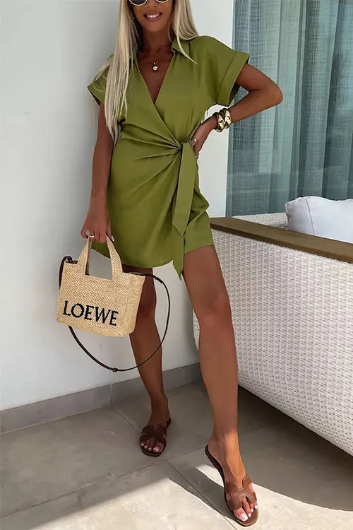 Wrap Mini Dress | V-Neck & Short Sleeve | Chic & Flattering