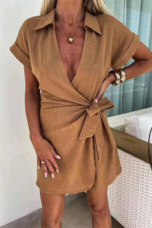 Wrap Mini Dress | V-Neck & Short Sleeve | Chic & Flattering