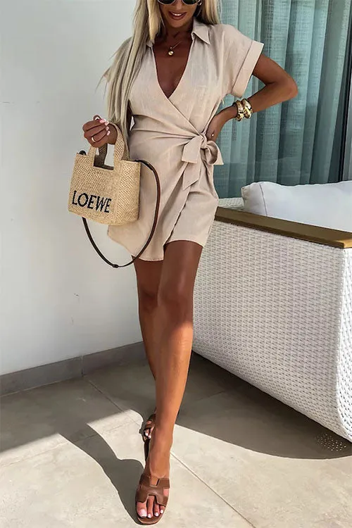 Wrap Mini Dress | V-Neck & Short Sleeve | Chic & Flattering