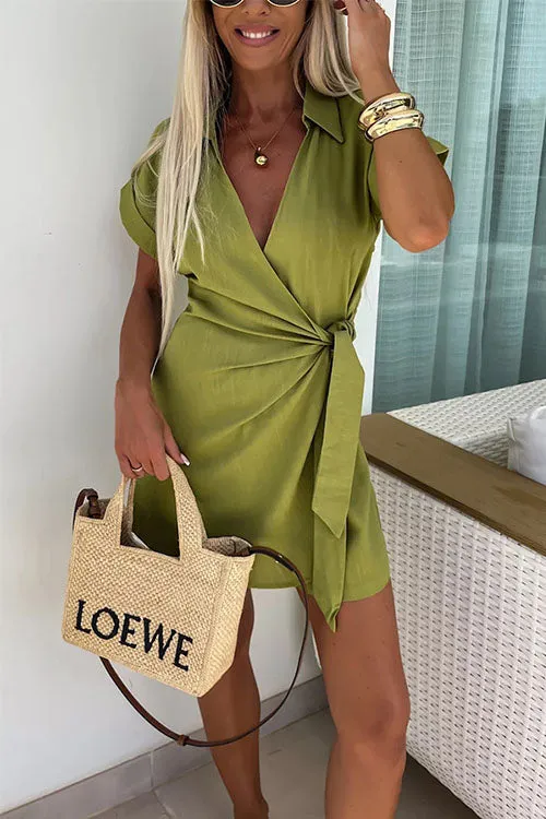 Wrap Mini Dress | V-Neck & Short Sleeve | Chic & Flattering