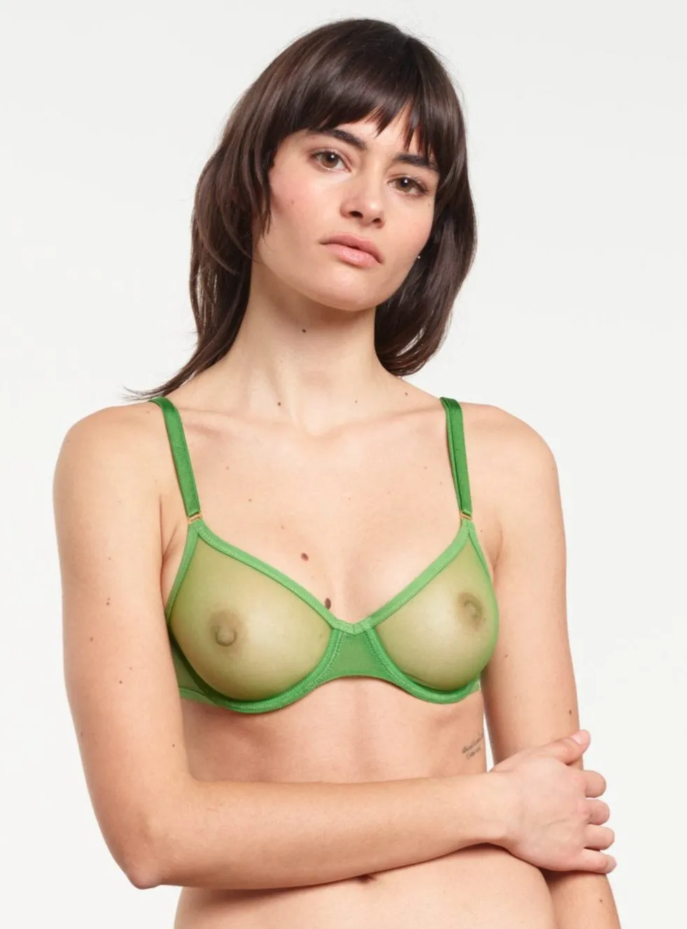 Yasmine Eslami: Jeanne Mesh Underwire Bra - 32F, 34E