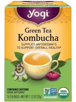 Yogi, Green Tea Kombucha, 16 Tea Bags