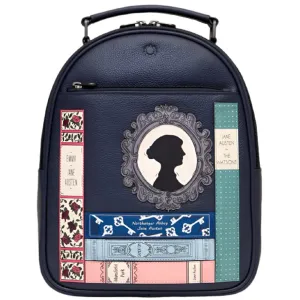 Yoshi Jane Austen Bookworm Navy Leather Backpack