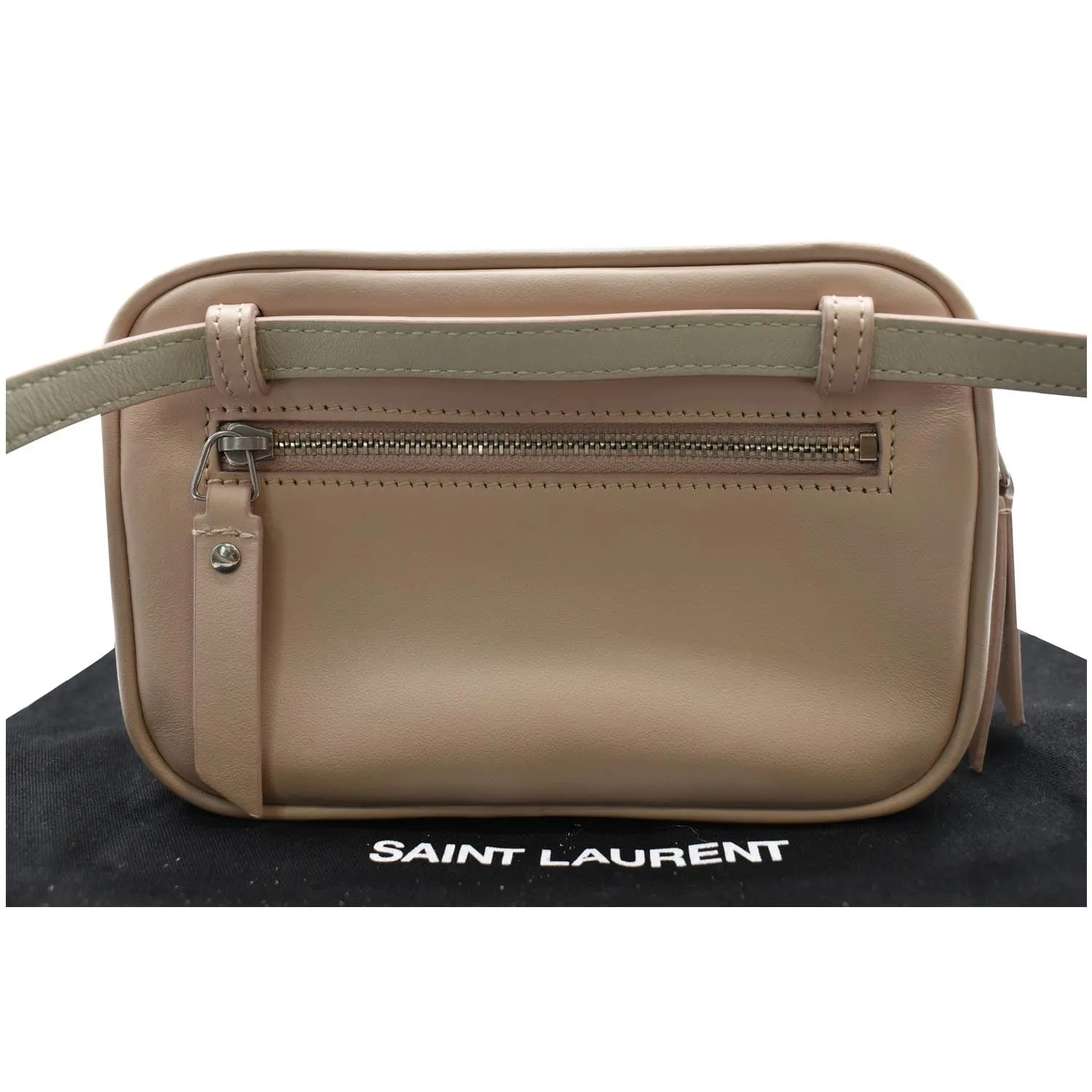 YVES SAINT LAURENT Lou Leather Camera Belt Bag Beige