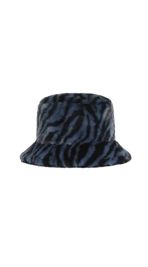 ZEBRA FUR BUCKET BLUE