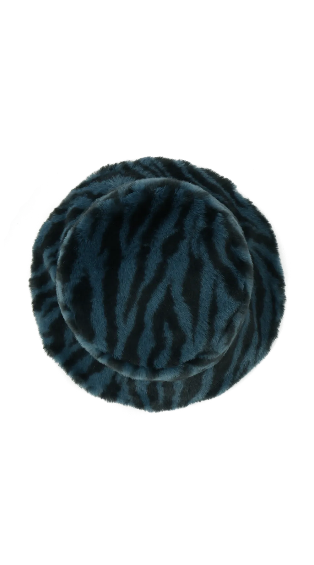 ZEBRA FUR BUCKET BLUE