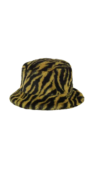 ZEBRA FUR BUCKET YELLOW