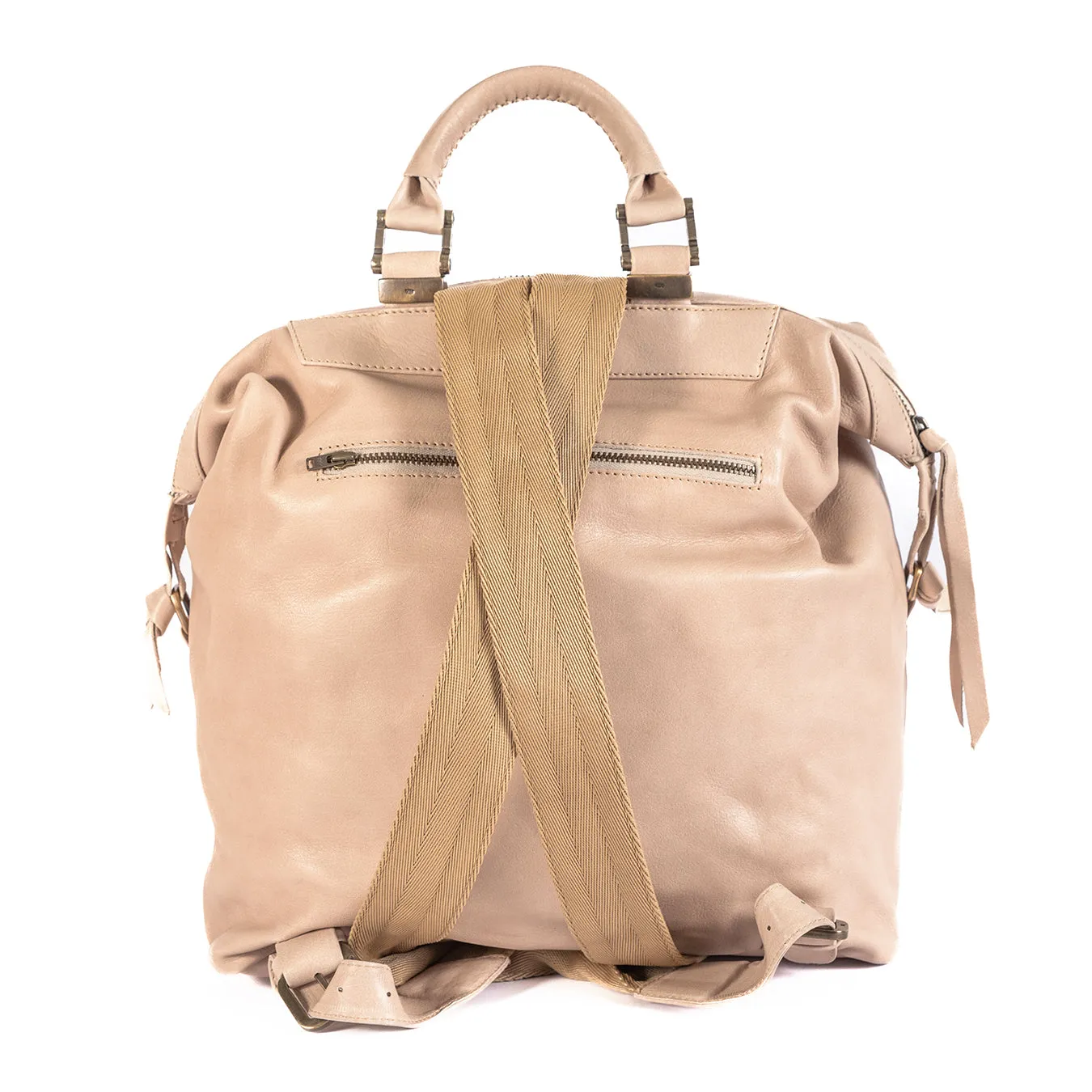 Zinande : Leather Backpack in Gravel Vintage