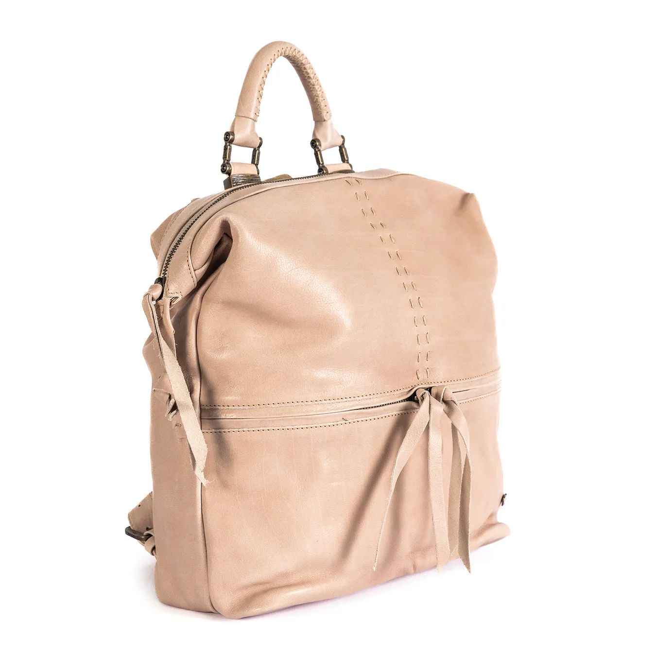 Zinande : Leather Backpack in Gravel Vintage