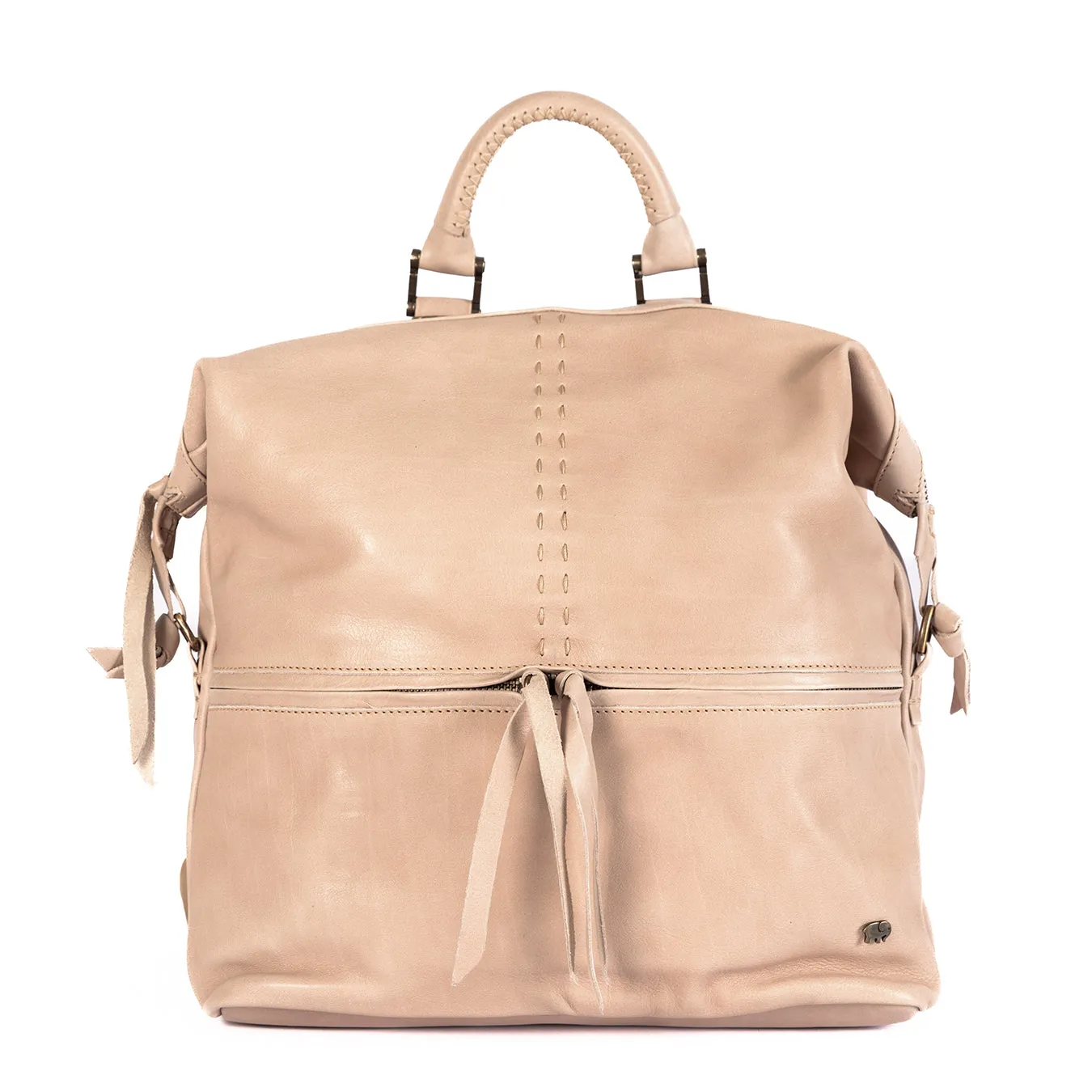 Zinande : Leather Backpack in Gravel Vintage