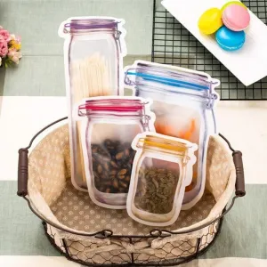 Zip bags in the shape of a pot